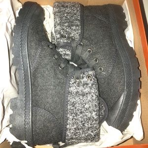 Grey low ankle boots